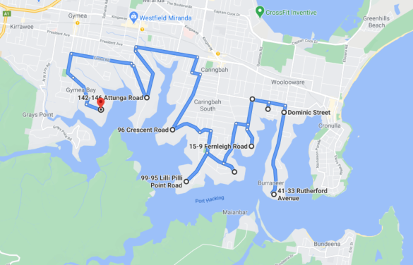 Burraneer Bay - Gymea Bay (35mins one-way)