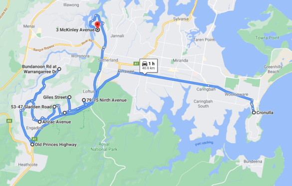 Cronulla - Bonnet Bay (1hr one-way)