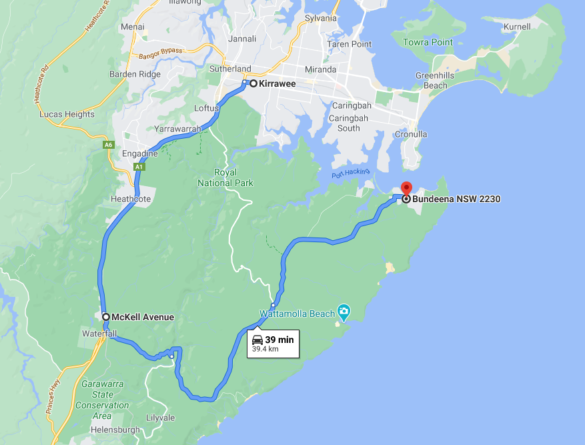 Kirrawee - Bundeena (45mins one-way)