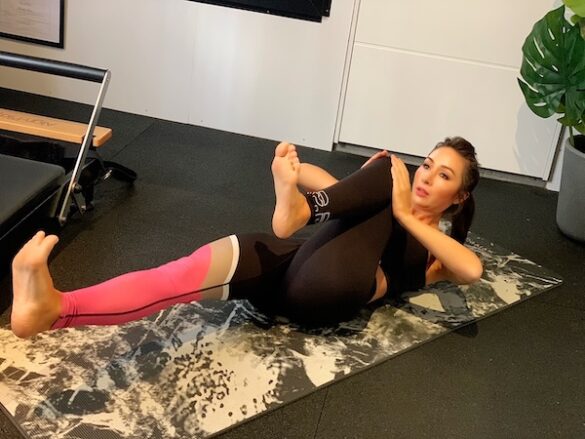 Shan's Private Pilates Studio, Shan stretching
