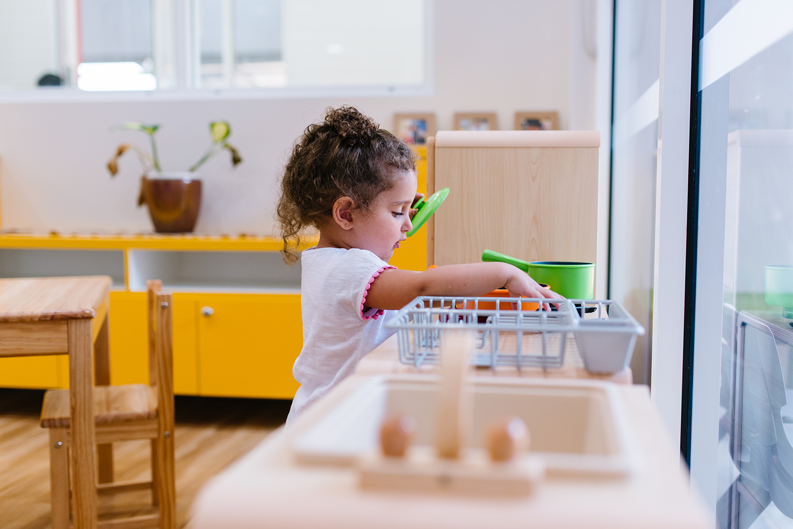 child playing at daycare