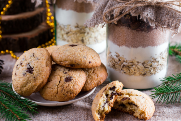 cookie mix in a jar with cookies
