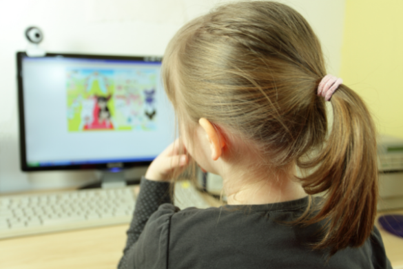Girl at computer