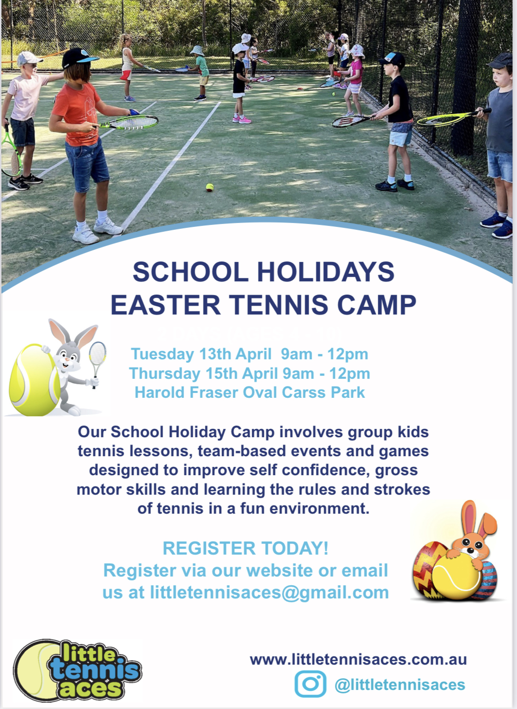 Little Aces Tennis holiday camps poster